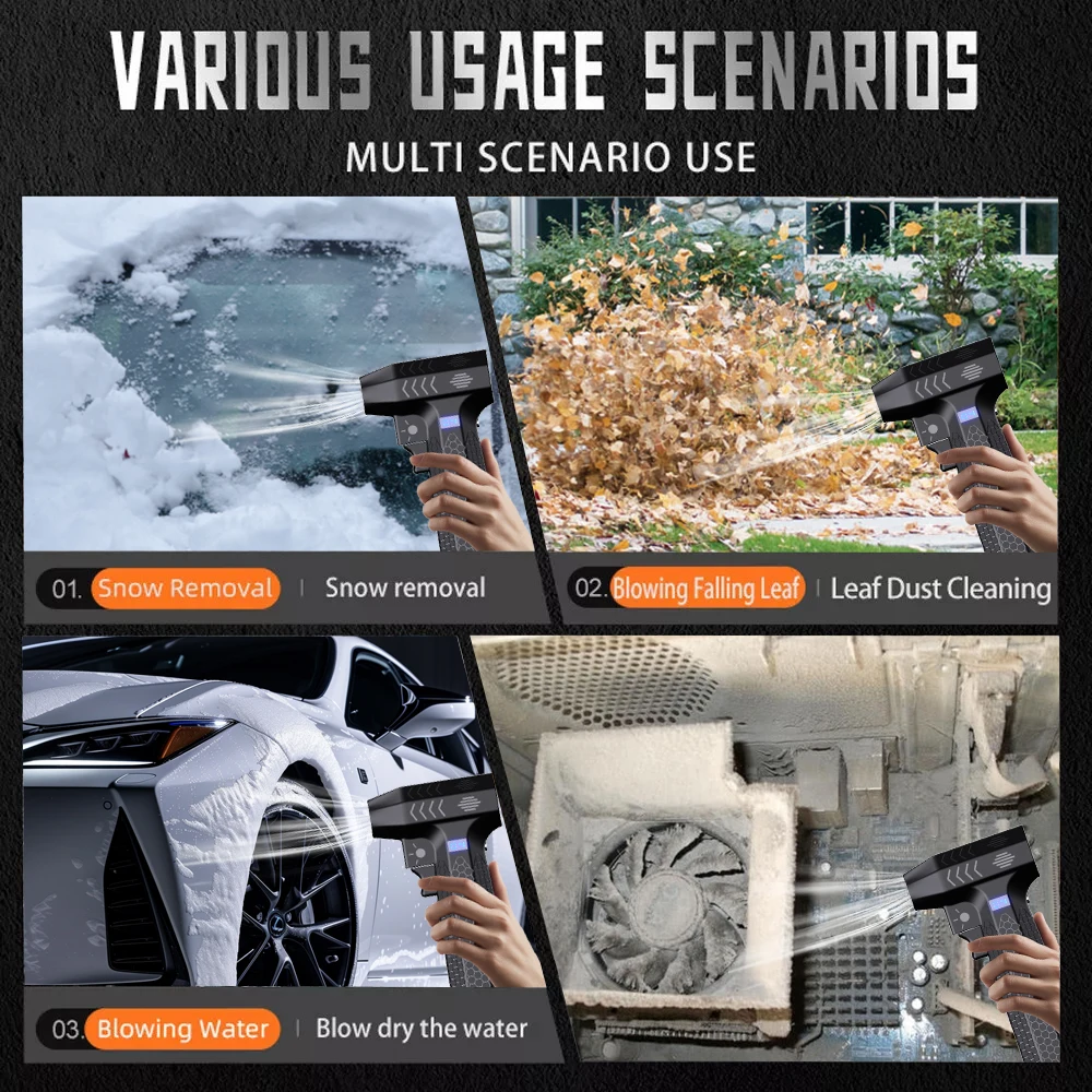 200000 RPM Electric Air Blower 40mm Brushless Motor Turbo Jet Fan High-Speed Turbo Violent Fan USB Rechargeable Powerful Duster