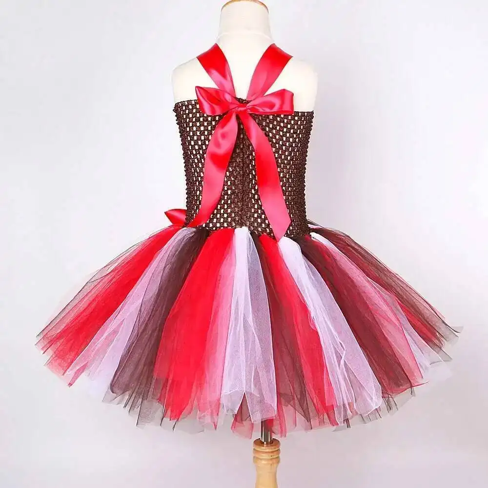 رجل الزنجبيل ازياء الفتيات عيد الميلاد يتوهم توتو فستان للأطفال الزنجبيل الخبز تمويه الزي الأطفال عيد الميلاد السنة الجديدة الملابس #4