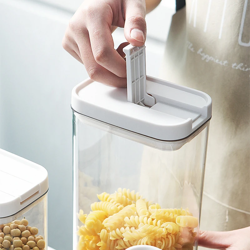 Large Capacity Kitchen Pantry Spaghetti Snacks Dry Food Container Airtight Leakproof Jar Cereal Nuts Oats Storage Box