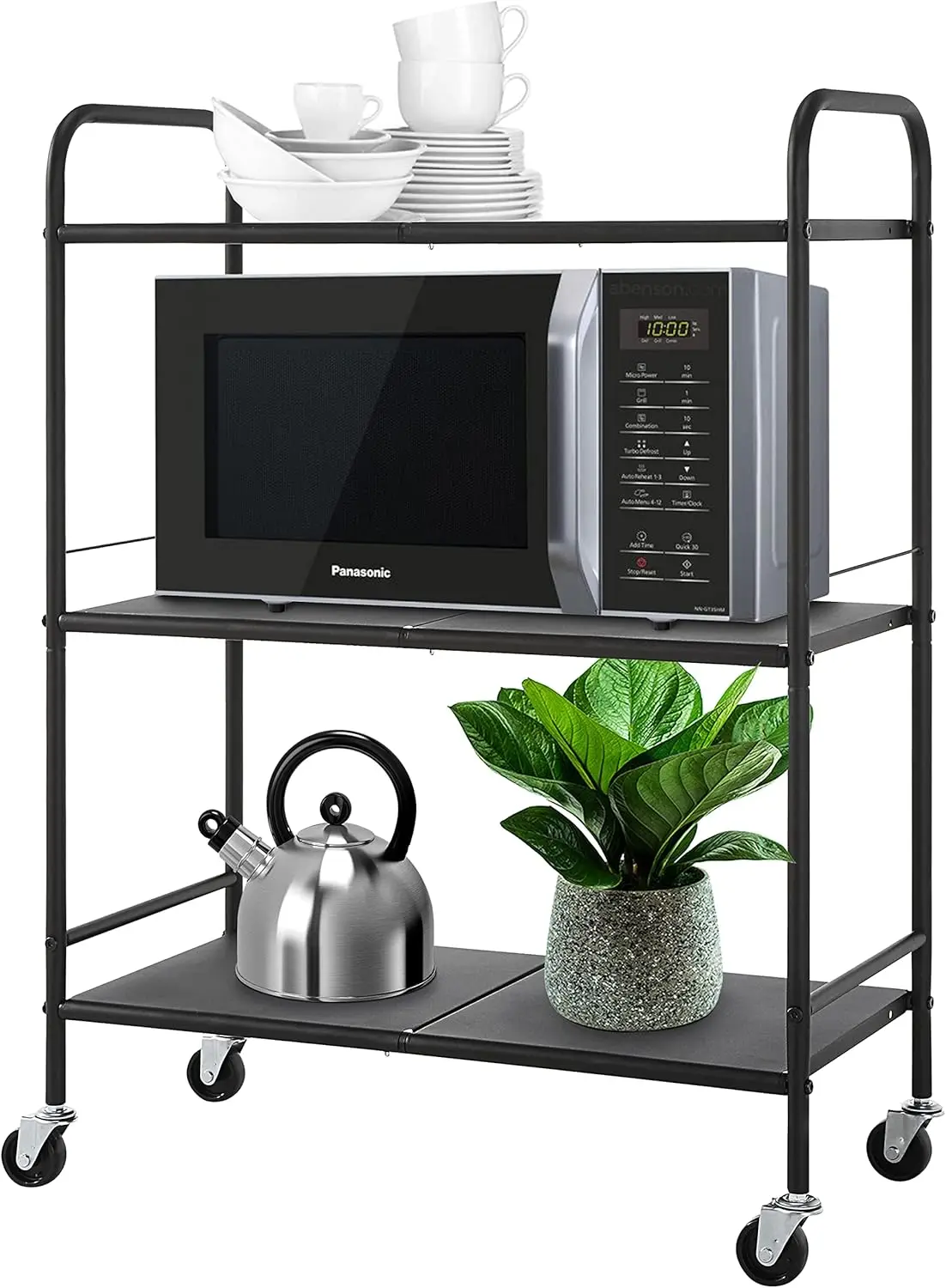 

Большая металлическая тележка-органайзер на колесах, 3-ярусная система хранения для дома или офиса