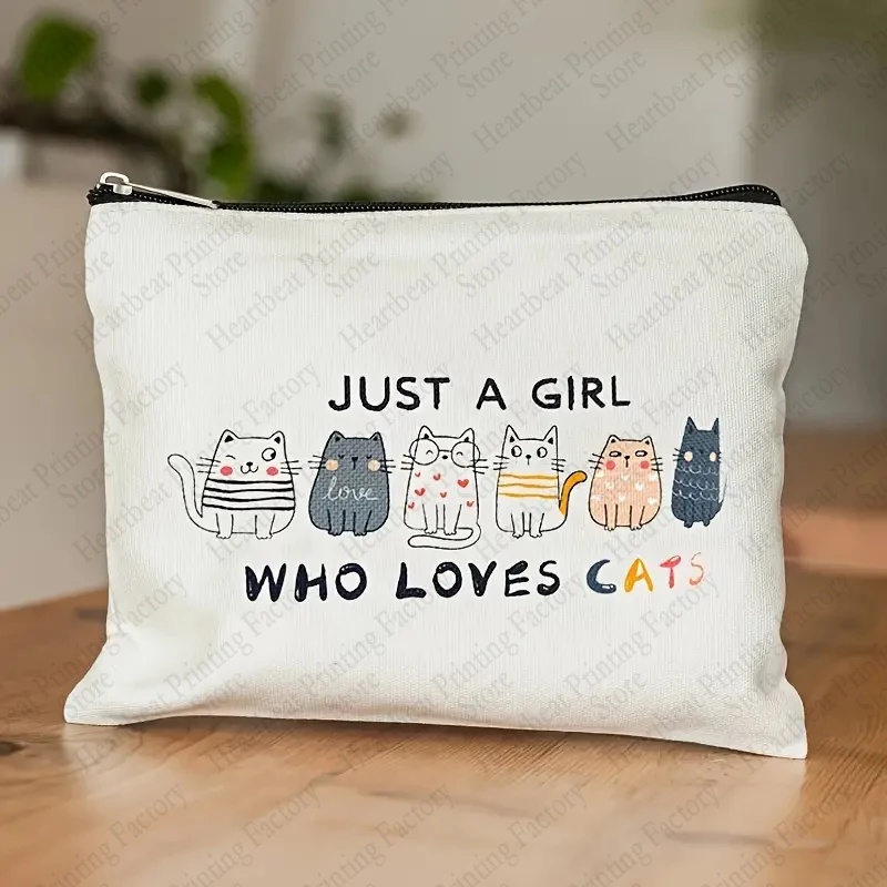 Niedliche Katze Make-up Tasche Spaß Geburtstag oder Weihnachts dekoration themen orientierte Geschenke für Mädchen kleine Katze Liebhaber Kosmetik tasche für Freunde bestie