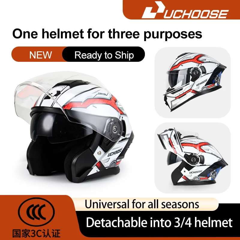 

Motorcycle exposed, detachable, men's and women's lenses, motorcycle helmets, four seasons warmth, universal full helmets