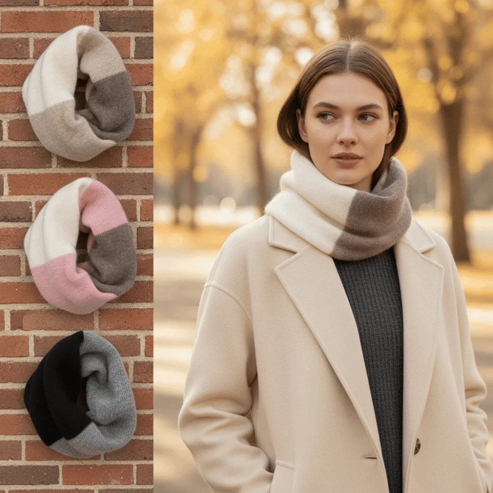 Infinity Scarf Knit - Soft Splicing Color Infinity Scarf Windproof