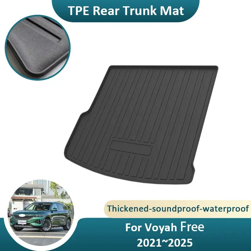 TPE Material Trunk Mat Rear For Voyah Free 2021~2025 Auto Waterproof  Rubber Cargo Liner Protector Anti scratch  Accessories