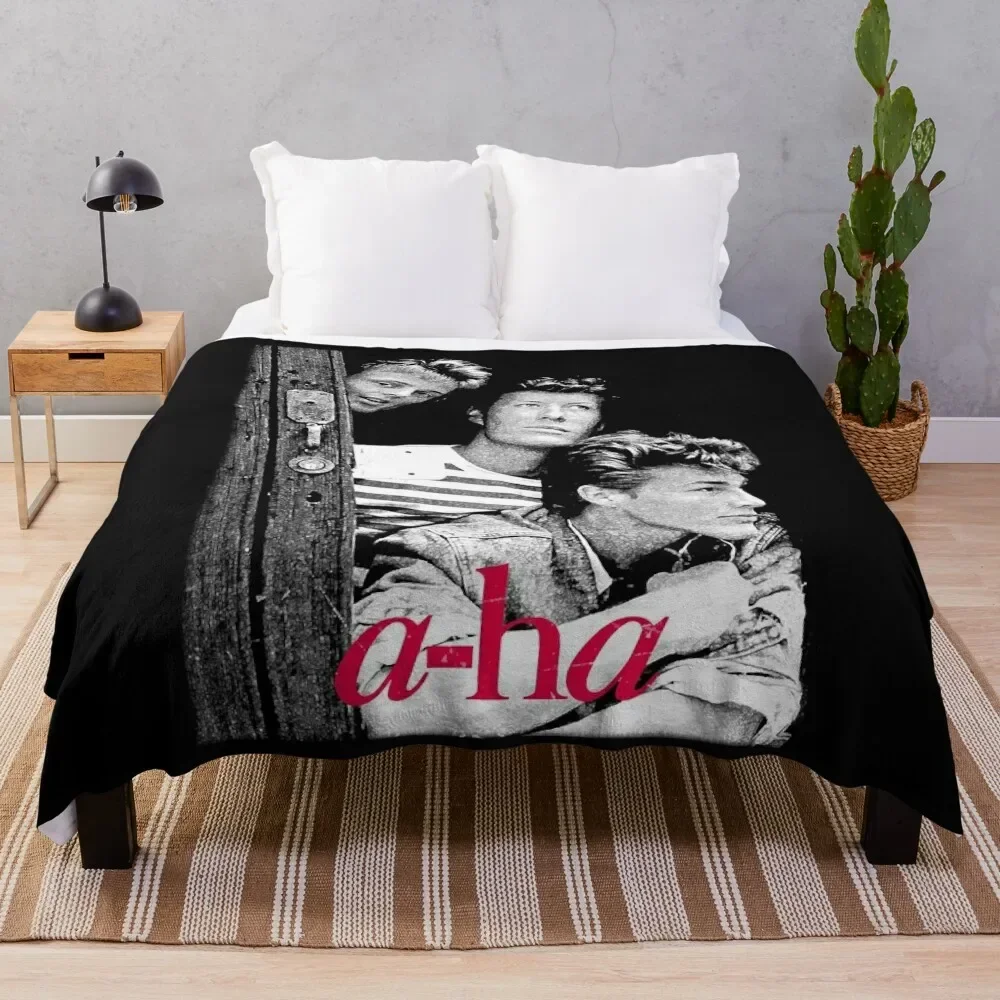 a-ha band 80s retro classic tshirt design Throw Blanket Shaggy Flannels wednesday for sofa Blankets