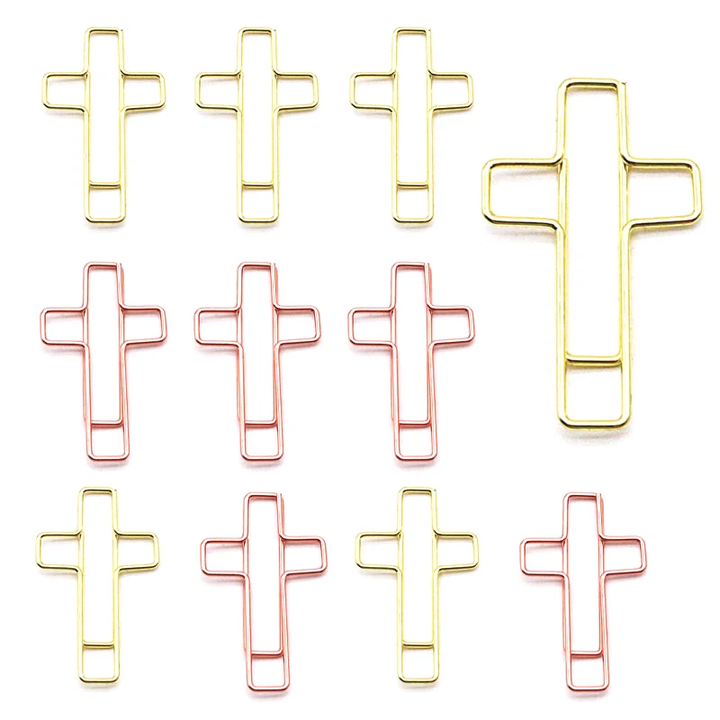 

20Pcs Creative Cross Shape Paper Clips Journal Bookmarks Durable Gifts Notepad Mark Paperclip Binder Clips For Kids Students