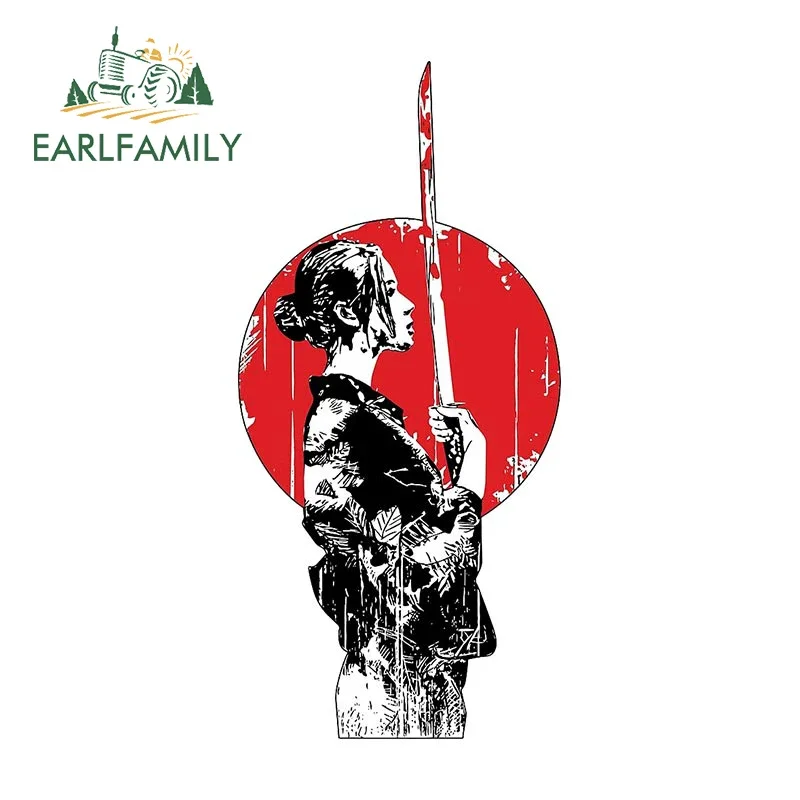 EARLFAMILY 13cm for Geisha Samurai Car Stickers Laptop Surfboard Scratch-Proof Decal Anime Windows Anime Laptop Car Accessories