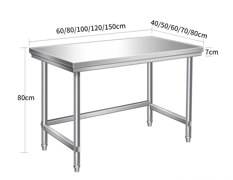 Single layer stainless steel worktable, first layer punching table, restaurant cutting table, packaging table