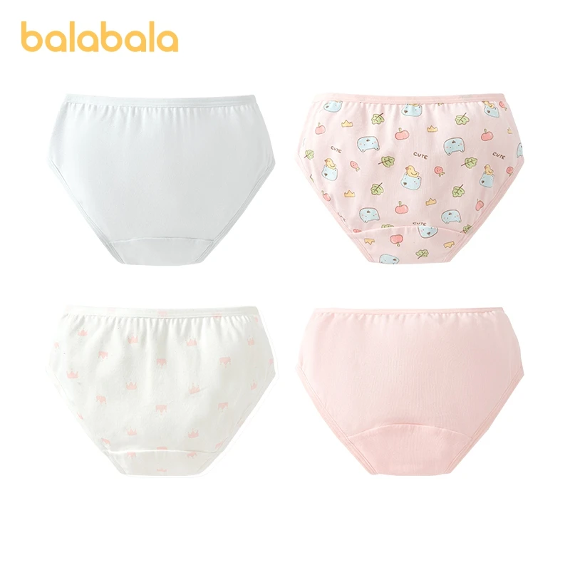 Balabala Children Underwear Girls Triangle Shorts for Toddlers Babies Older Children Square-Cornered Boxer Briefs Pack of Four