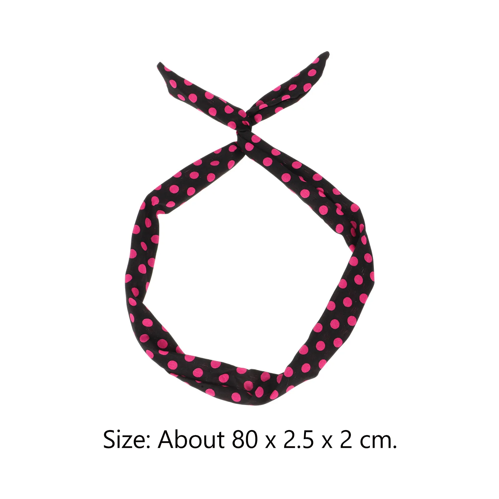 6Pcs Round Dot Pattern Cloth Headbands Bow Hairbands Women Hair Hoops Hair Bands Multi Color Navy Pink Green Red Yellow