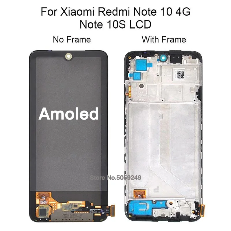 Tested AMOLED For Xiaomi Redmi Note 10S LCD Display Touch Screen Digitizer Assembly M2101K7BG M2101K7BI M2101K7BNY M2101K7BL LCD