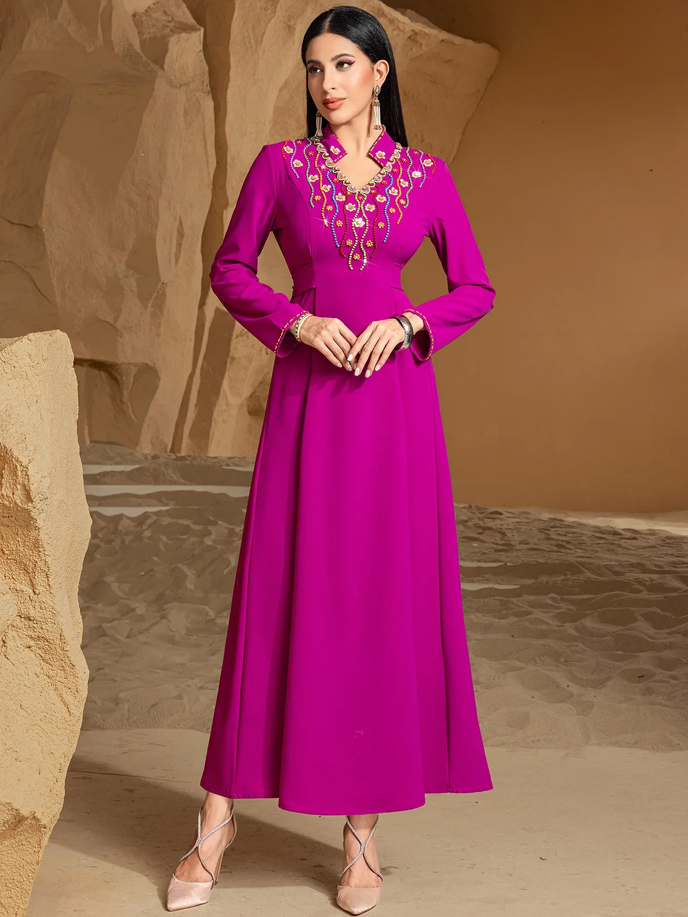 Ramadan Diamonds Abaya Dubai Luxury Muslim Long Prayer Clothes African Dresses for Women Robe Femme Musulmane Kaftan Vestidos