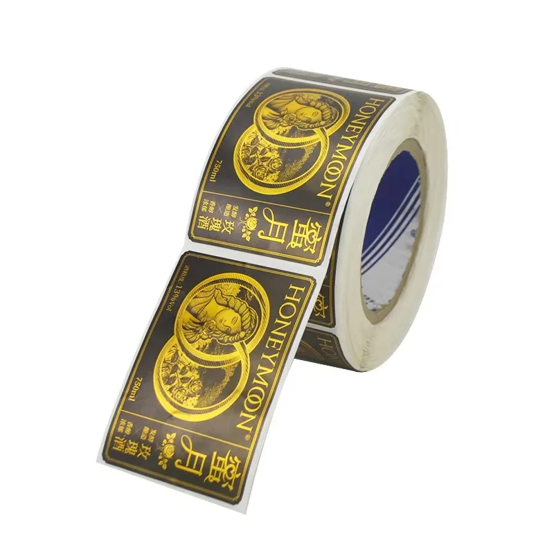 Custom Wine Bottle Logo Stickers｜Waterproof Gold Foil Hot Stamping｜Private Label Wine & Beer Stickers