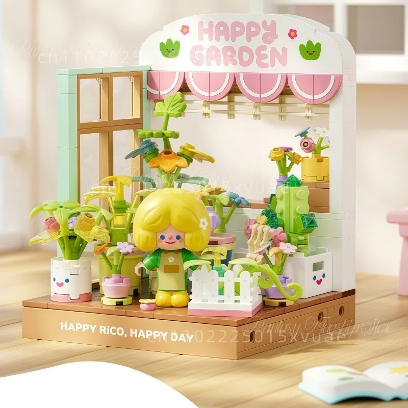 

RiCO Store Building Blocks FINDING UNICORN Street Scene Dessert Shop Assembled Toys Models Decoration Collectible Holiday Gifts