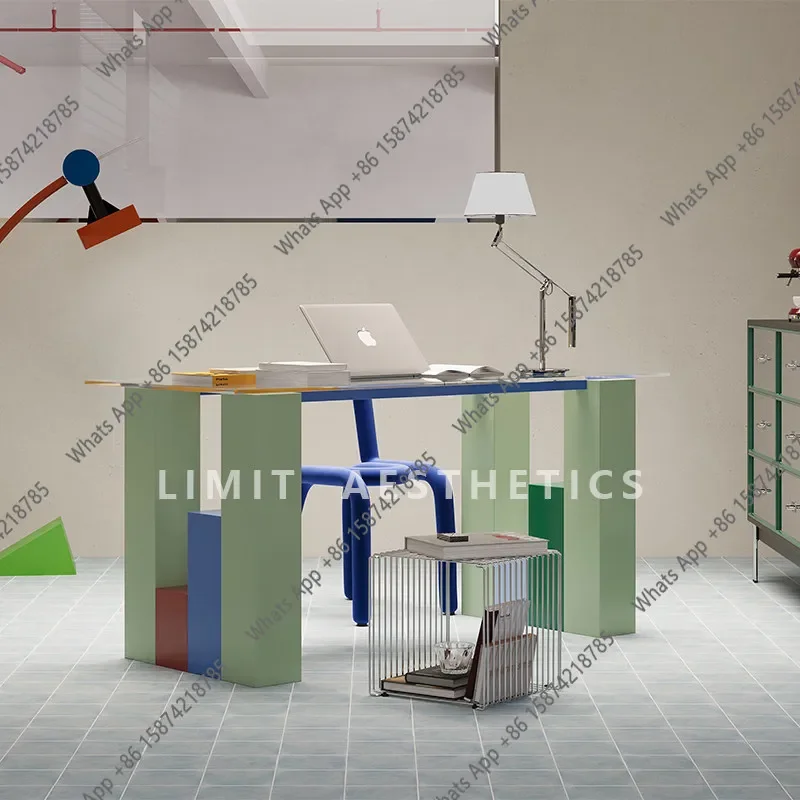 X65 Painting Desk Study Writing Desk Designer Solid Wood High-end New Creative Art