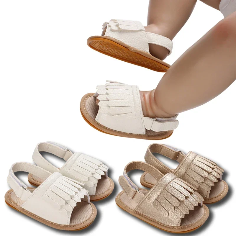 Sandales d'été à la mode pour bébé, sandales décontractées antidérapantes à fond en caoutchouc, chaussures de marche mignonnes pour garçons et filles de 0 à 1 ans