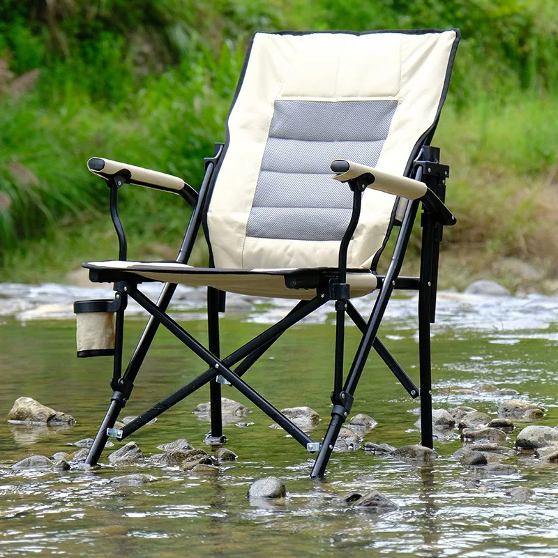

Outdoor Folding High Back Camping Chair Convenient Leisure Backrest Beach Fishing Sketch Chair