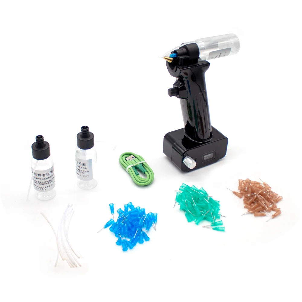 Modelo Elétrico Mão Fantoche Aerógrafo Bomba de ar sem Fio Limpo Pistola de Pintura Externa Conjunto de Ferramentas de Pintura Portátil