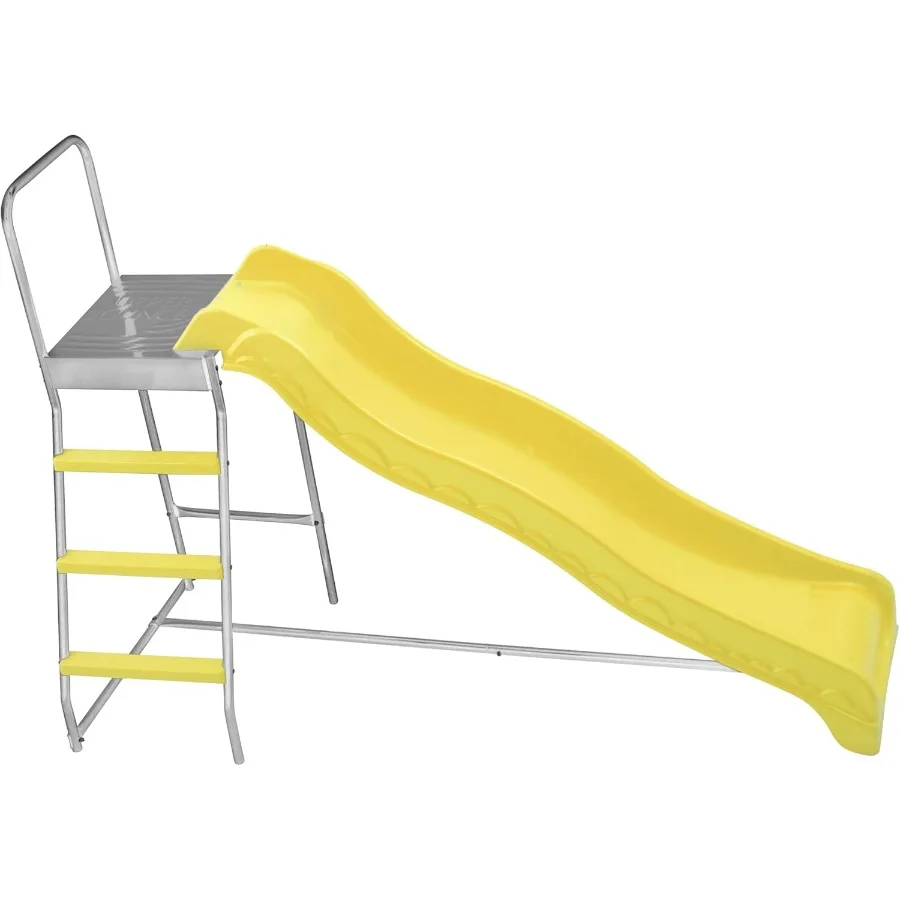 Machrus Upper Bounce Trampoline Step N Slide Fun Indoor and Outdoor Ladder and Wave Slide Set Perfect for Round or Rectangle Tr