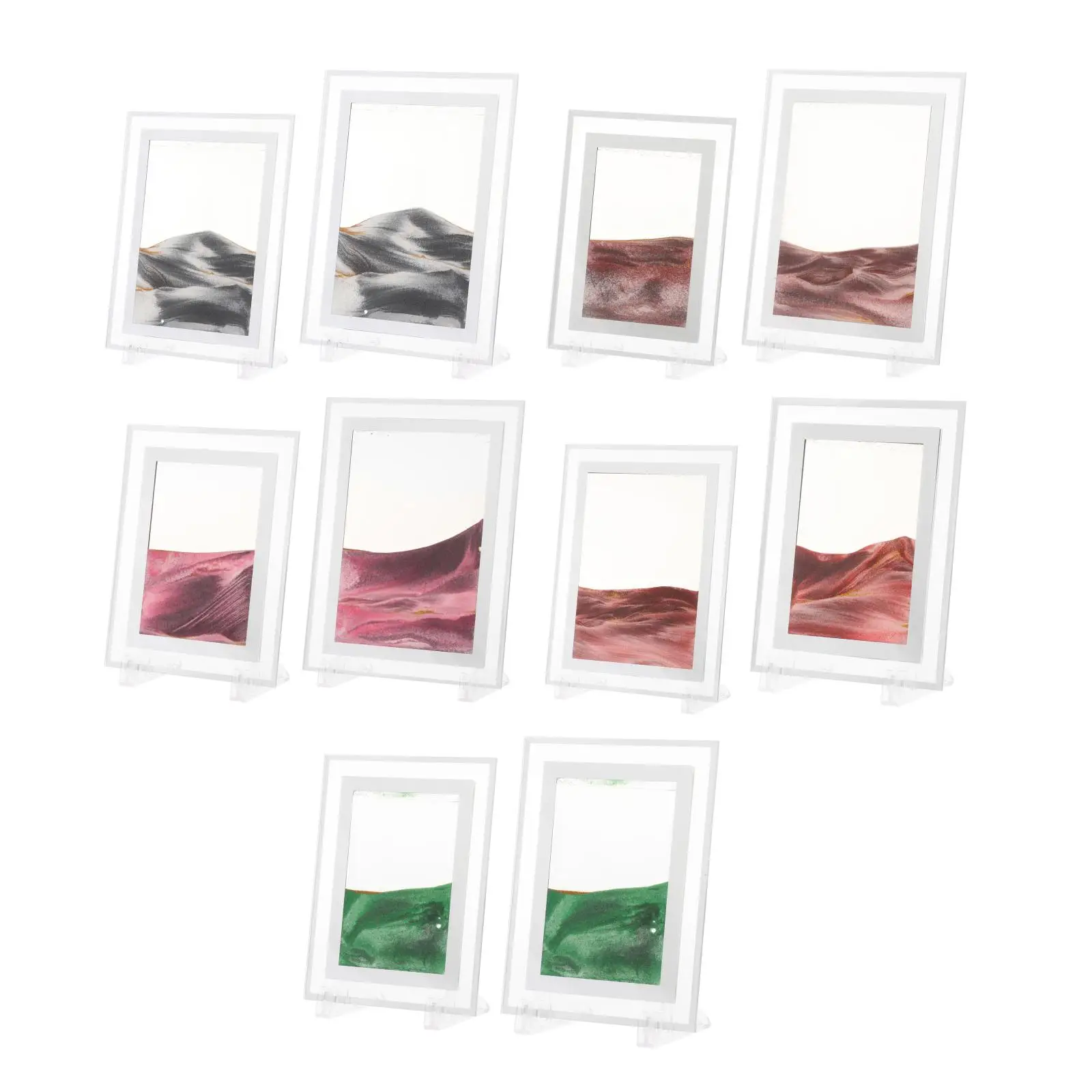 Glass Art Picture Dynamic Flowing Sandscape in Motion Home Decor