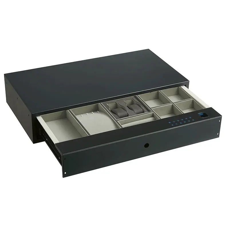 

Z864-A Luxury Leather Interior Jewelry Box Home Anti Theft Safe All Steel Intelligent Fingerprint Password Drawer