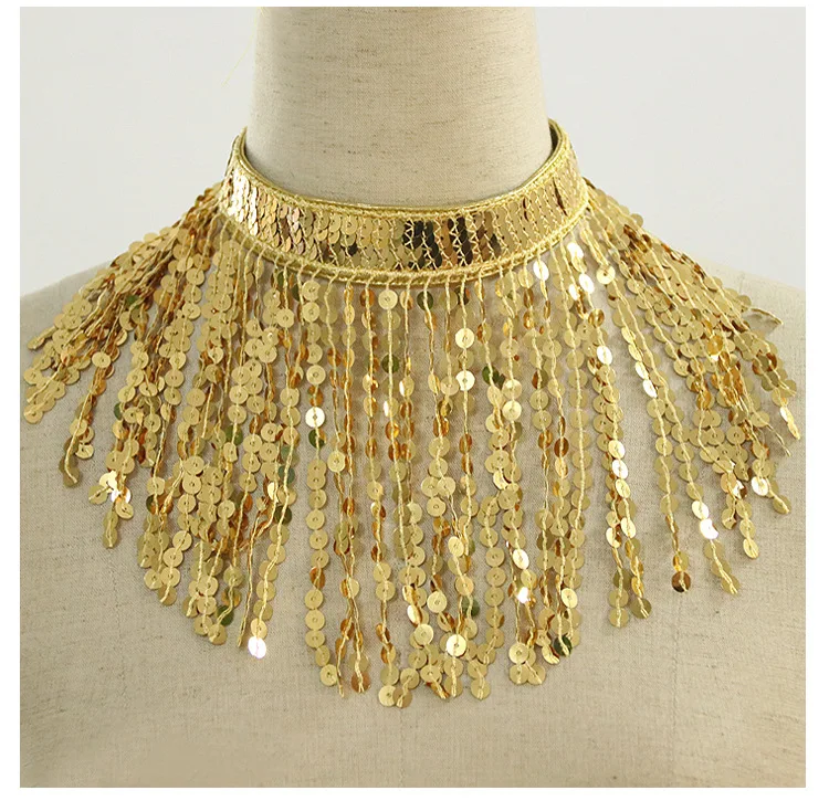 

Индивидуальные женские взрослые латинские танцы живота, восточные танцы, индийские танцевальные аксессуары, ожерелья с кисточками и блестками, аксессуары для выступлений