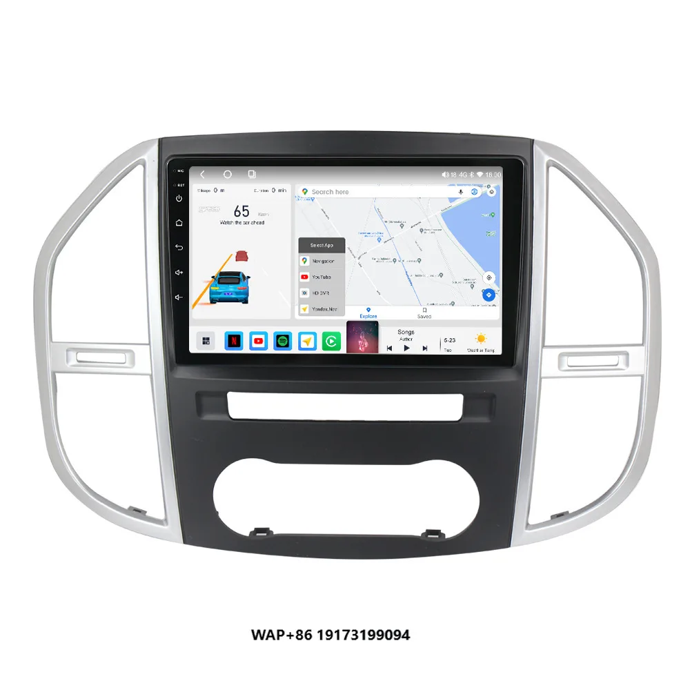 車載スクリーン Android 14 カーマルチメディアラジオ GPSナビゲーションプレーヤー Vito W447 2014-2020 CarPlay 2DIN DVD対応