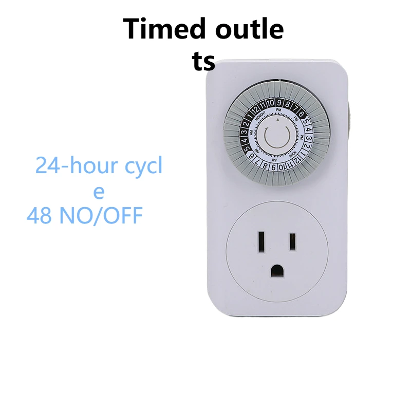 24-hour Cycle Mechanical Timer for US Regulated Sockets, Lighting Fixtures, Water Pumps, Fans, and Time Control Switches