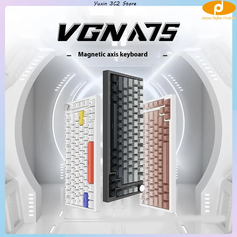 Vgn A75 Magnetic Axis Mechanical Keyboard RT Wired Gaming Keyboard Esports Level Low Latency Hot Swappable Rgb PC Gamer Gifts