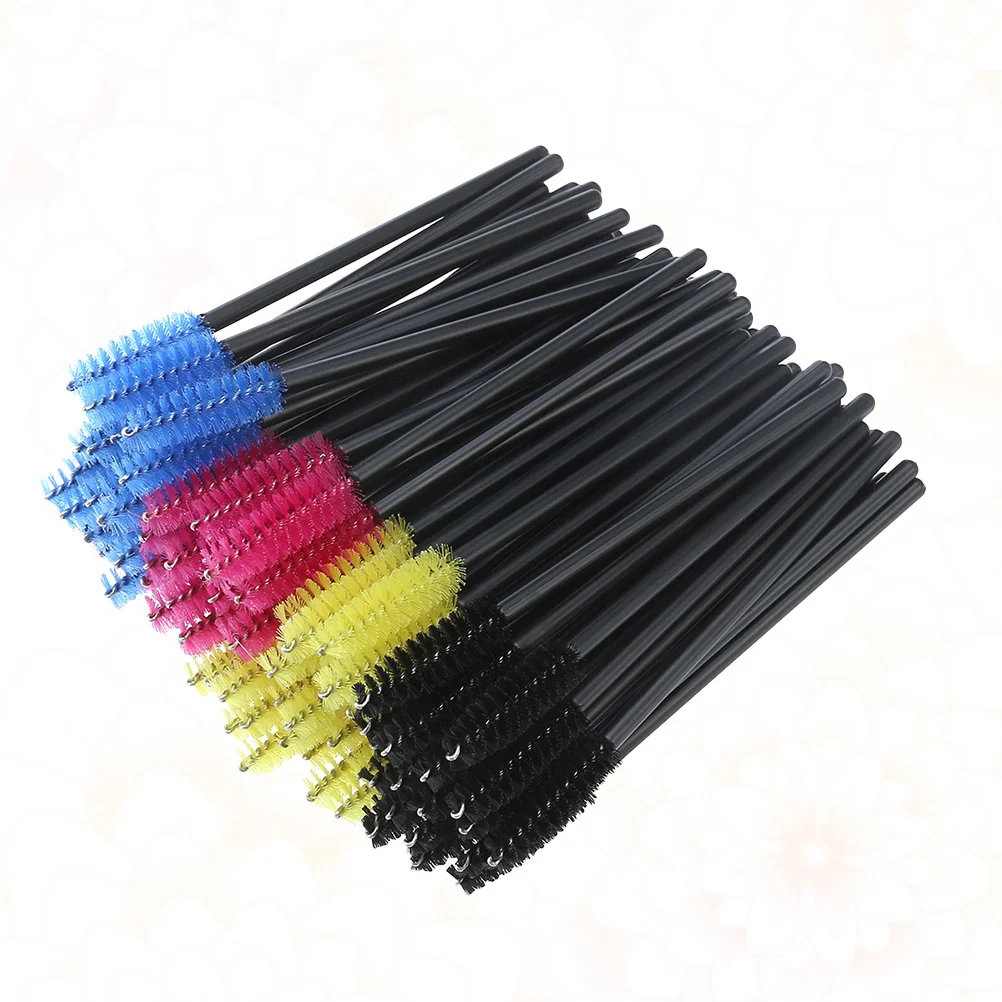 200Pcs Disposable Eyelash Brushes Plastic Handle Fine Nylon Bristles Eyelash Makeup Brushes for Women Mascara Wands