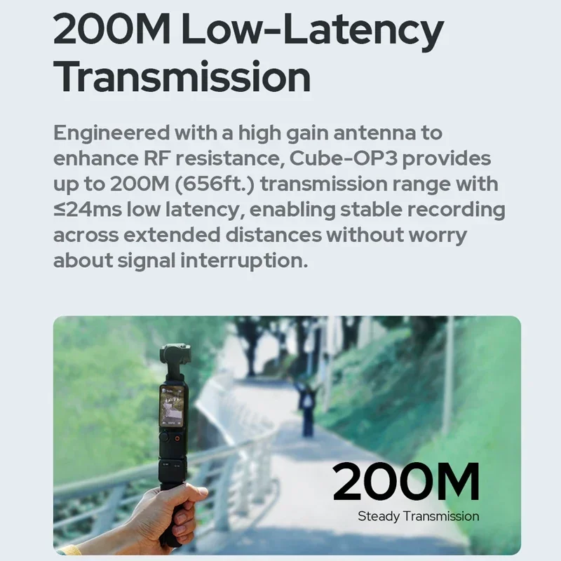 Godox Cube-OP3 2.4GHz Wireless Microphone System 200M Low Latency Transmission Noise Reduction for DJI Osmo Pocket 3
