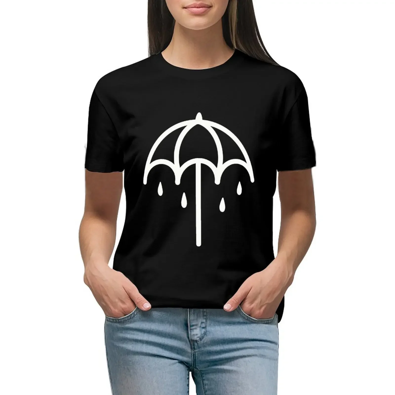 Umbrella T-Shirt customs design your own cute tops funnys kawaii clothes t shirt dress Women