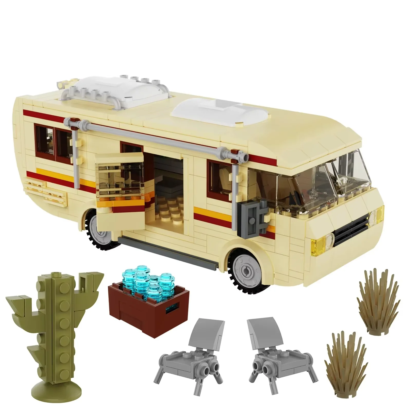 MOC Breaking Bad Laboratorium Kuchenne RV Pinkman Edukacyjny Zestaw Klocków Gra Walter White Samochód Zabawka Prezent Urodzinowy dla Dzieci