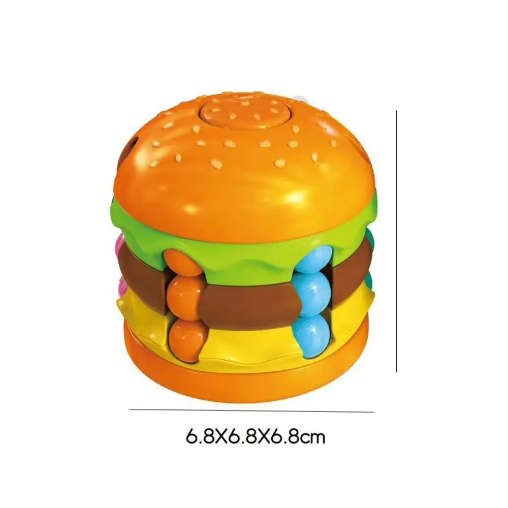 Burger Magic Bean Cube Rotation Brain Teaser Fidget Spinner Anti-Anxiety Handheld Magic Cube Toy Children's Educational Toy