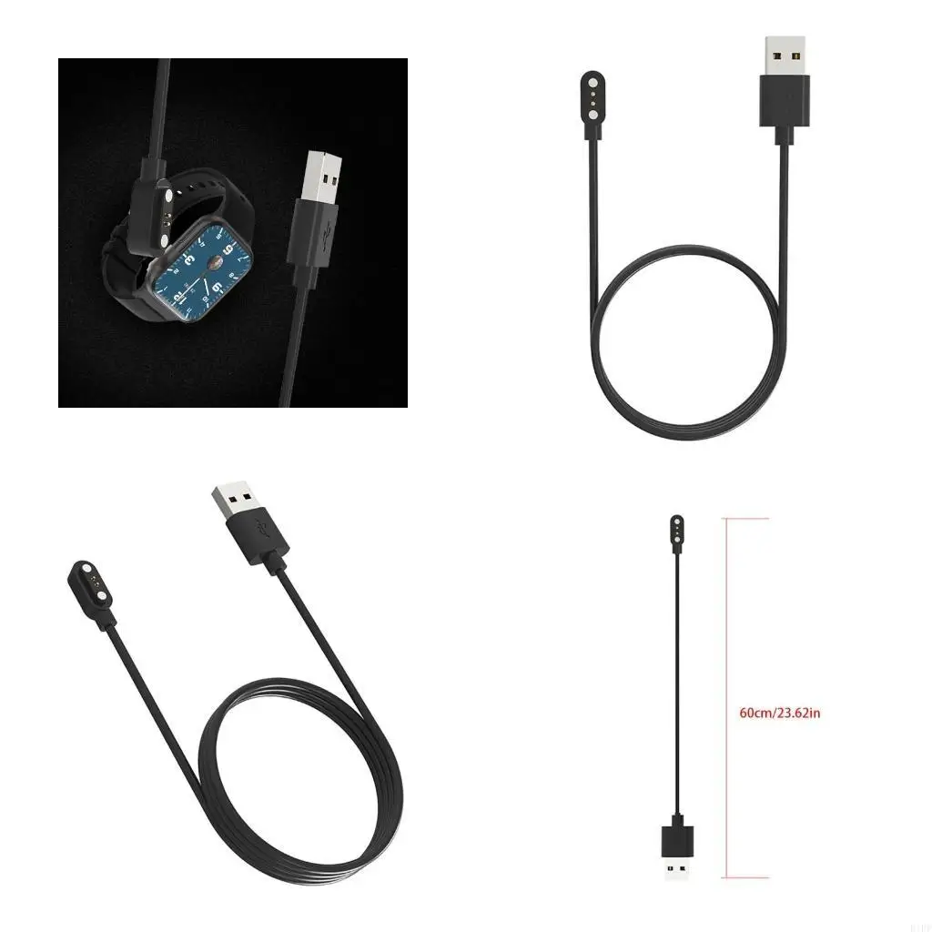 E1PF Smartwatch Dock Adapter USB Fast Charging Cable Cord Wire for HW12 HW16 Wristwatch for Smart Watch Accessories