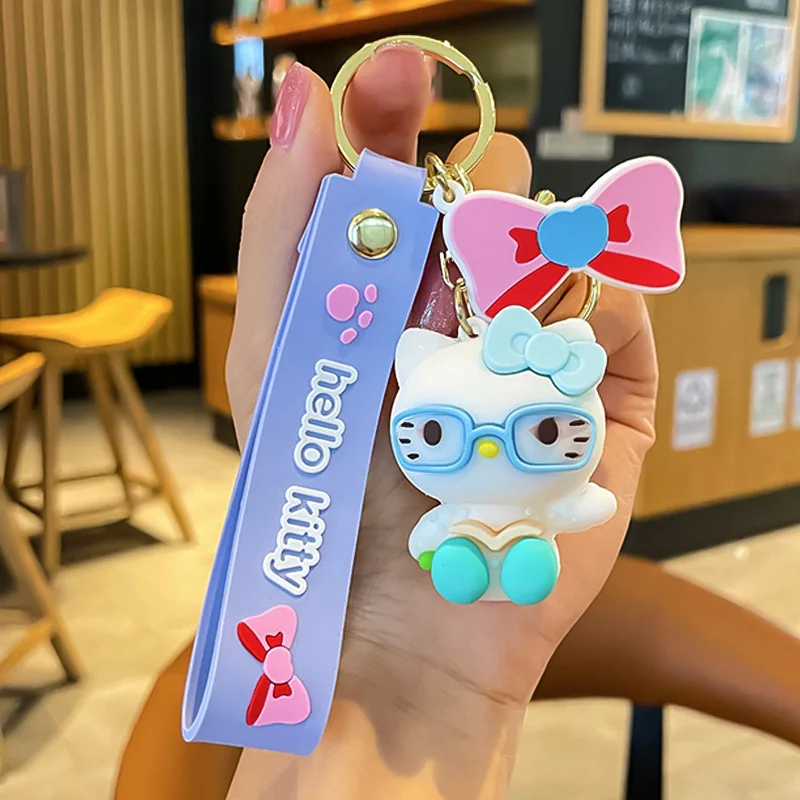 ل مرحبا كيتي المفاتيح Kawaii أنيمي الكرتون سينامورول سيارة حلقة رئيسية الدمى قلادة ظهره الحلي هدايا للأصدقاء #6