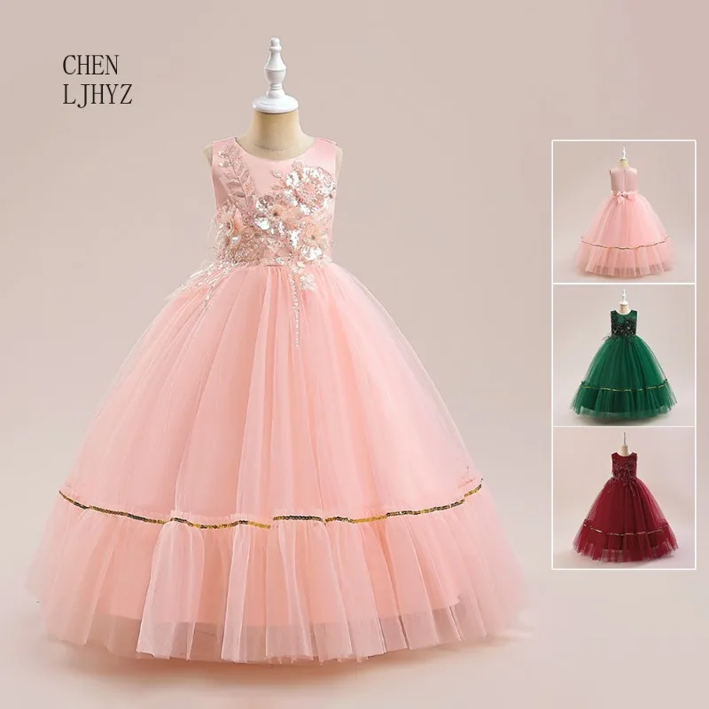 Girls' Tulle Puff Dress Flower Girl Dress Holiday Kids' Piano Show Birthday Host Performance Dress