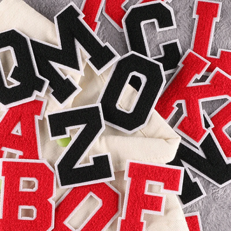 

8cm ABC DEFG Chenille Letter Patches Iron on For Clothing Towel Embroidered Felt Alphabet Heat Adhesive DIY Accessories HIJK XYZ