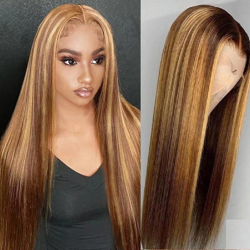 

30 40 Inch Highlight Straight Wigs 13x6 Human Hair 100% HD Lace Frontal Wig For Women Choice 13x4 Brazilian Glueless Wigs