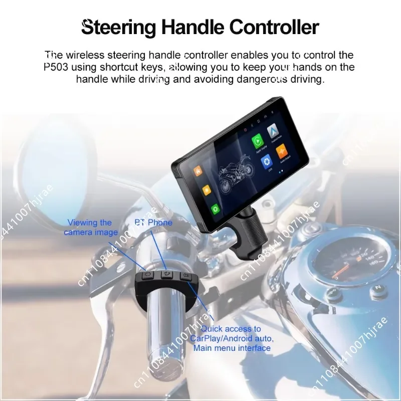 Ultra-thin 5.5 Inch Motorcycle Carplay Screen Android Auto Dashboard DVR Wireless Smartphone Monitor For Motorbike Navigation