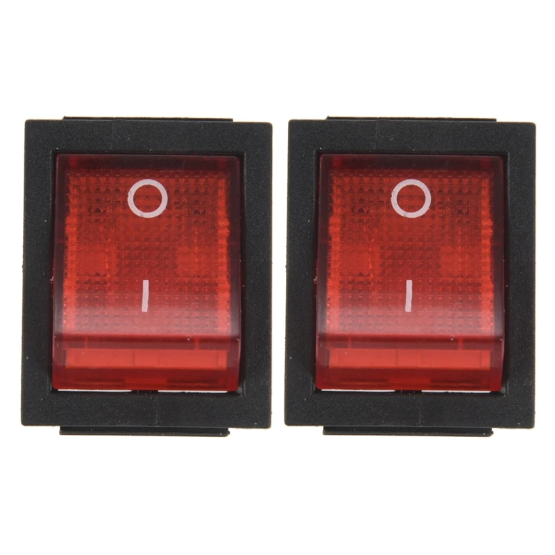 Gorące 2X czerwone światło 4 Pin DPST ON/OFF zatrzask w przełączniku kołyskowym 15A/250V 20A/125V AC 28x22mm