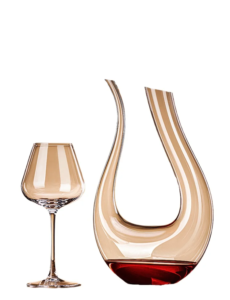 Crystal wine glass Light luxury high-end tall glass decanter set home Burgundy wine glass high appearance level