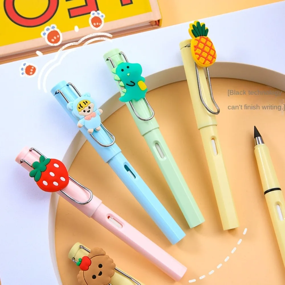 Fruit Bear Cartoon Eternal Pencils Cute Gifts Plastic No Sharpening Pencils with Fruits Animal Decoration