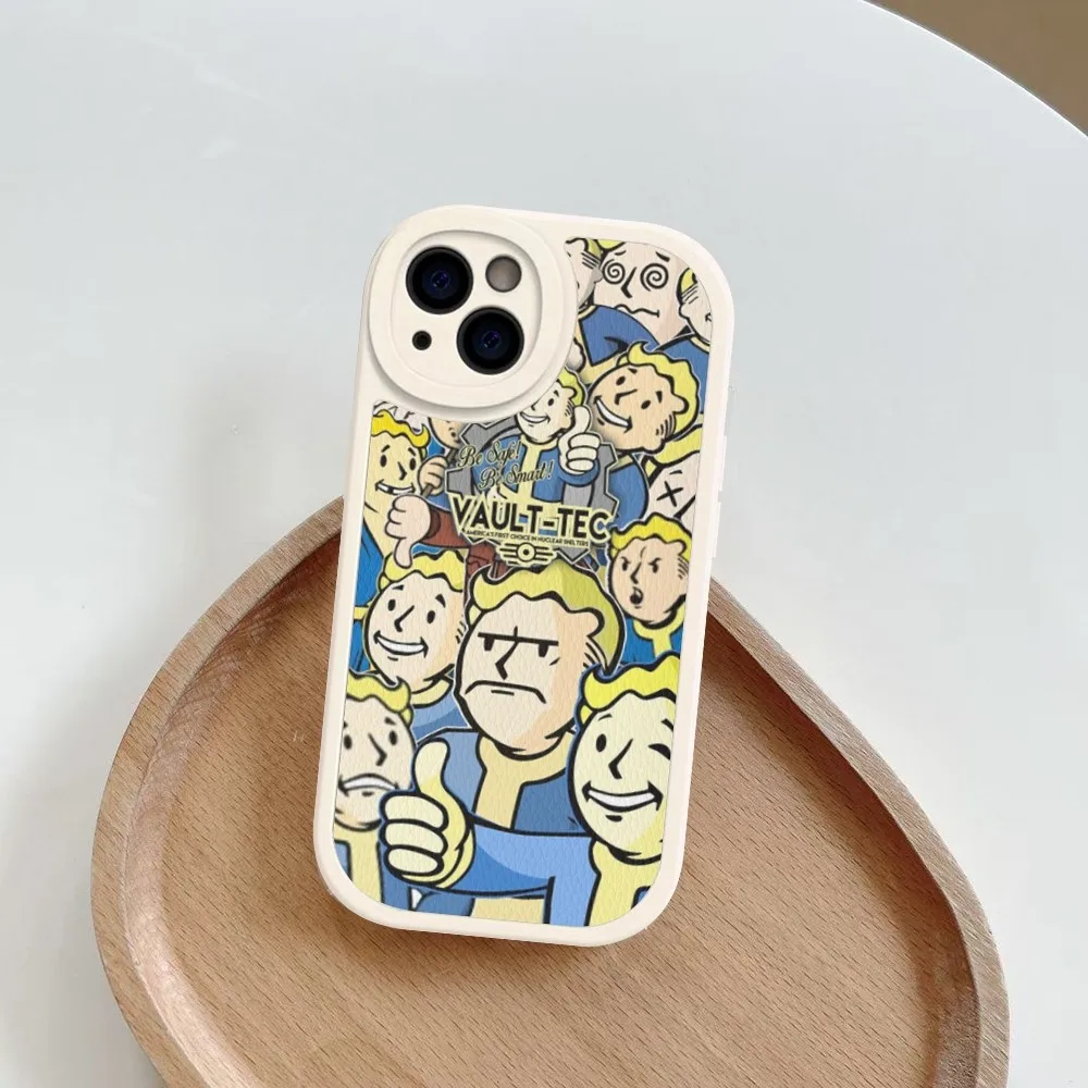 V-Vault-Boy  Phone Case Hard Leather For iPhone 16 15 14 13 12 Mini 11 14 Pro Max Xs X Xr 7 8 Plus Fundas