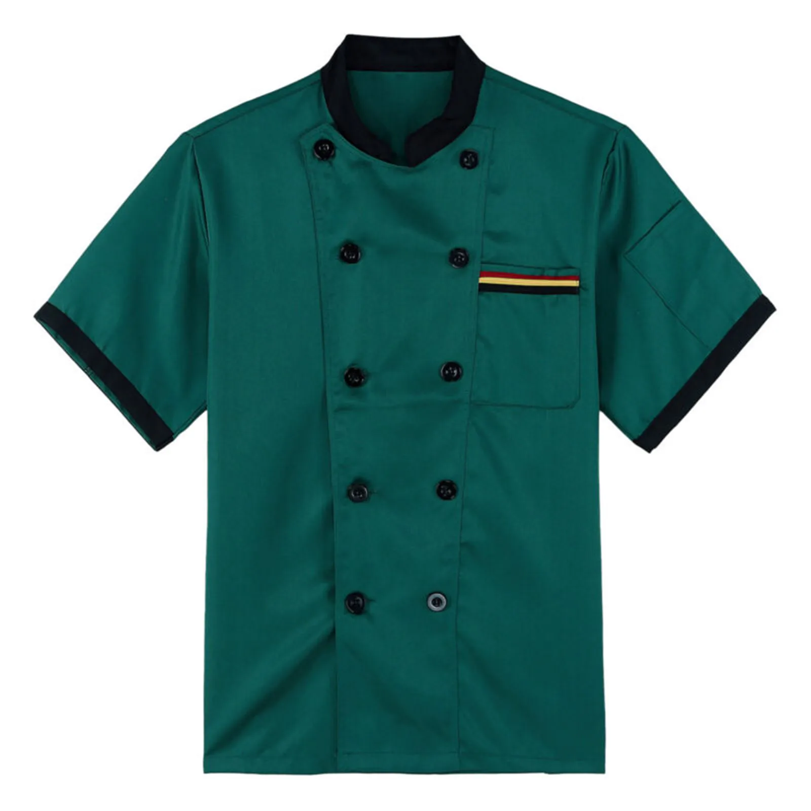 Fashion Chef Uniform Short Sleeve Top Unisexy Breathable Chef Work Clothes Western Restaurant Hotel Kitchen Catering Work
