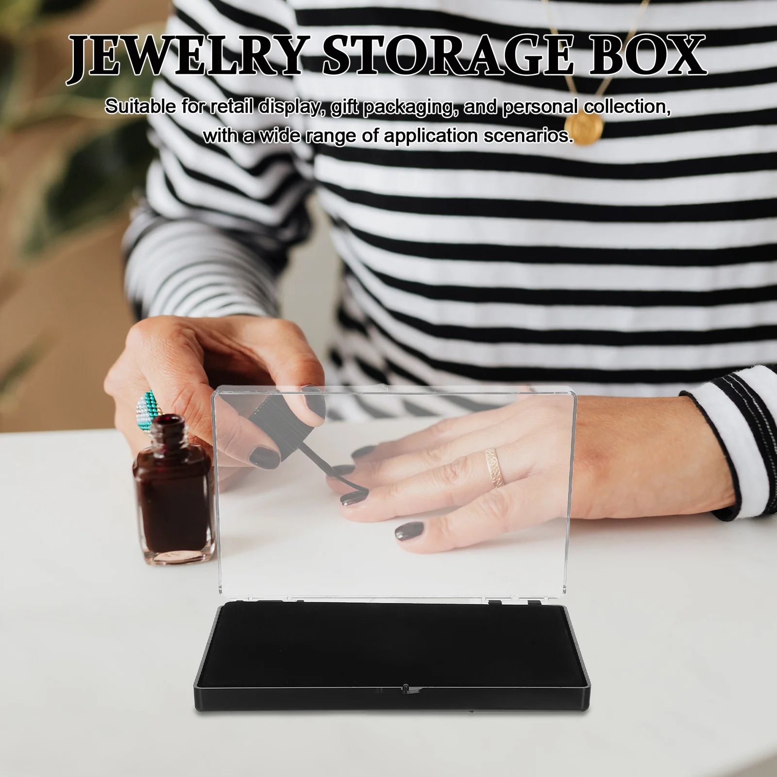 

Jewelry Display Box Clear Transparent Storage For Badge Pin Ring Medal Organizer Plastic Open Small