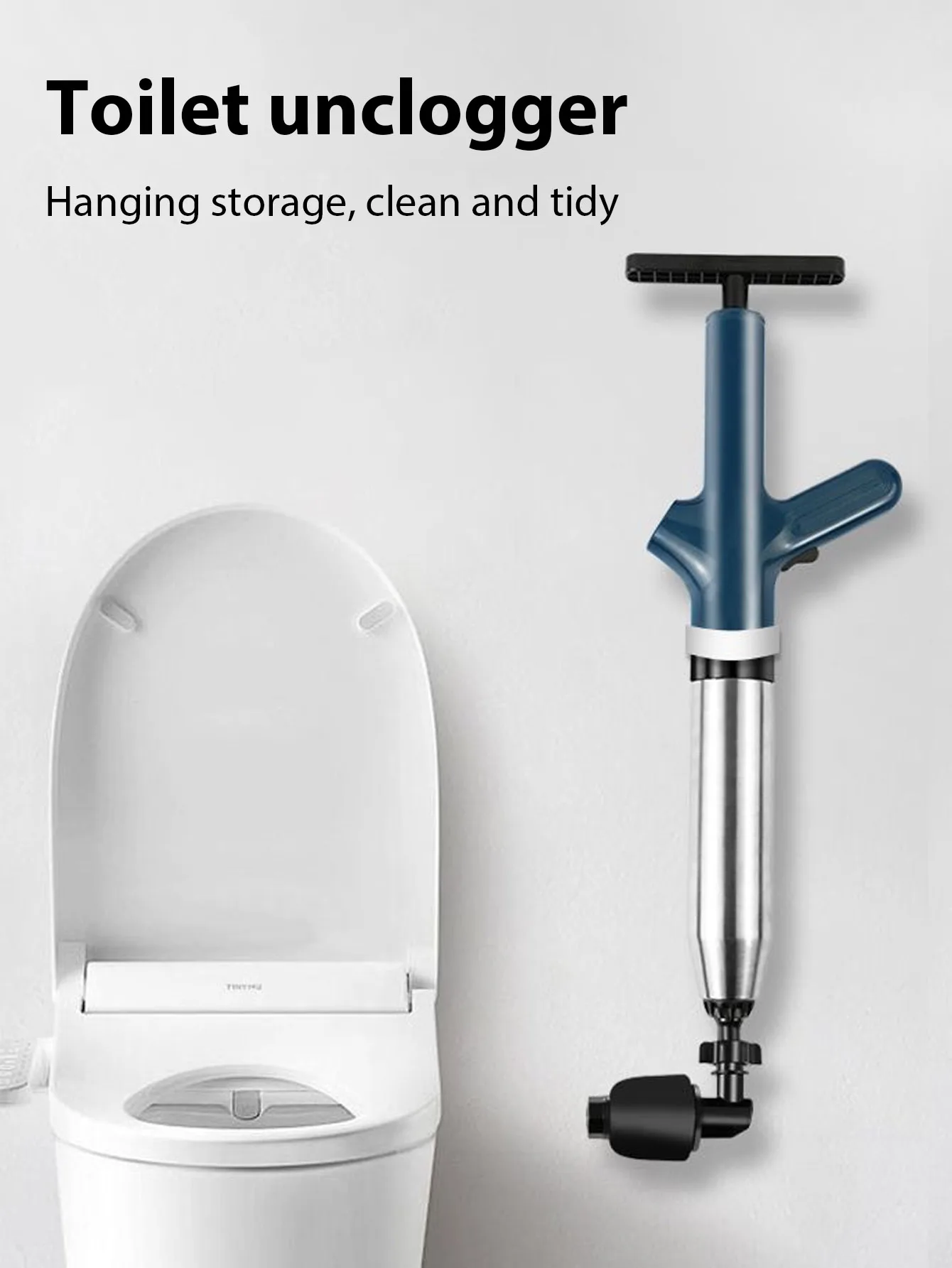 

Toilet Pipe Unclogger, Cleaning Blocked Pipes, Visual Pressure Gauge, A Universal Cleaning Tool Suitable For Various Pipes