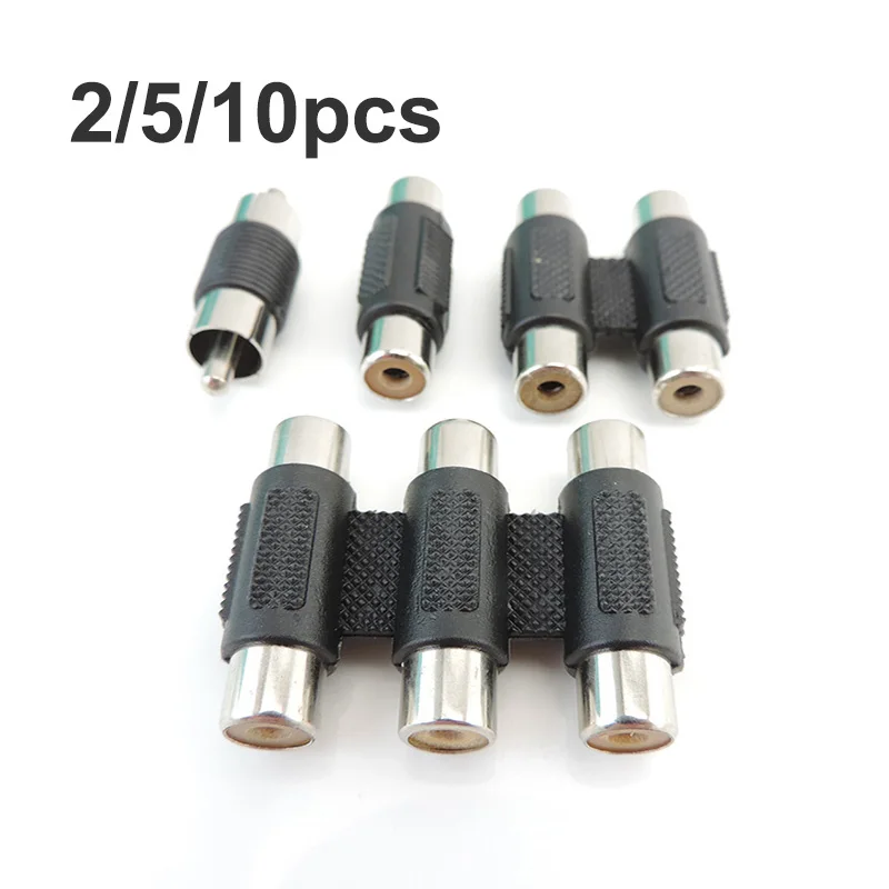 2 3 RCA to 2 3 RAC male to male Female Socket Audio Video Connector Converter AV Coupler dual 2RCA 2RCA 3RCA Adapter PLUG s1