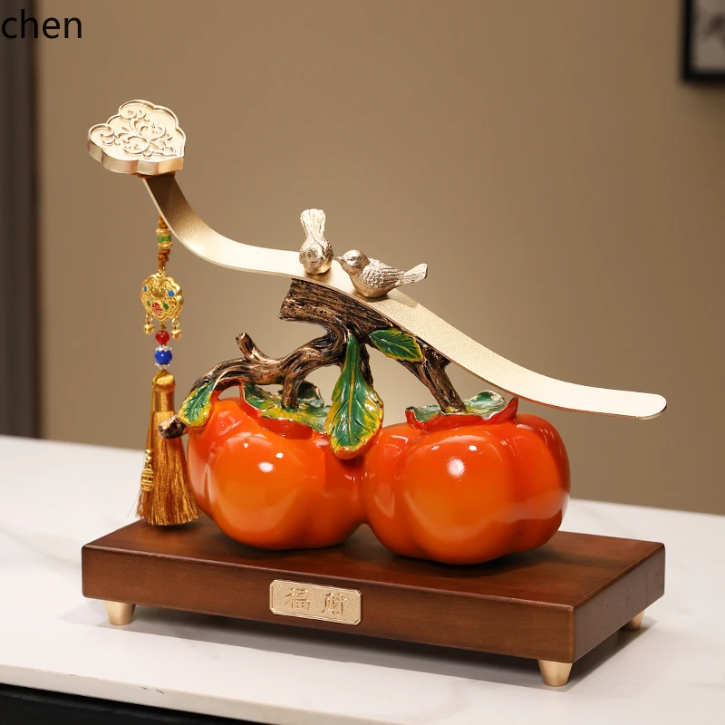 Everything Goes Well Persimmon Ornament Home Decor Living Room Entrance Cabinet Housewarming Gift