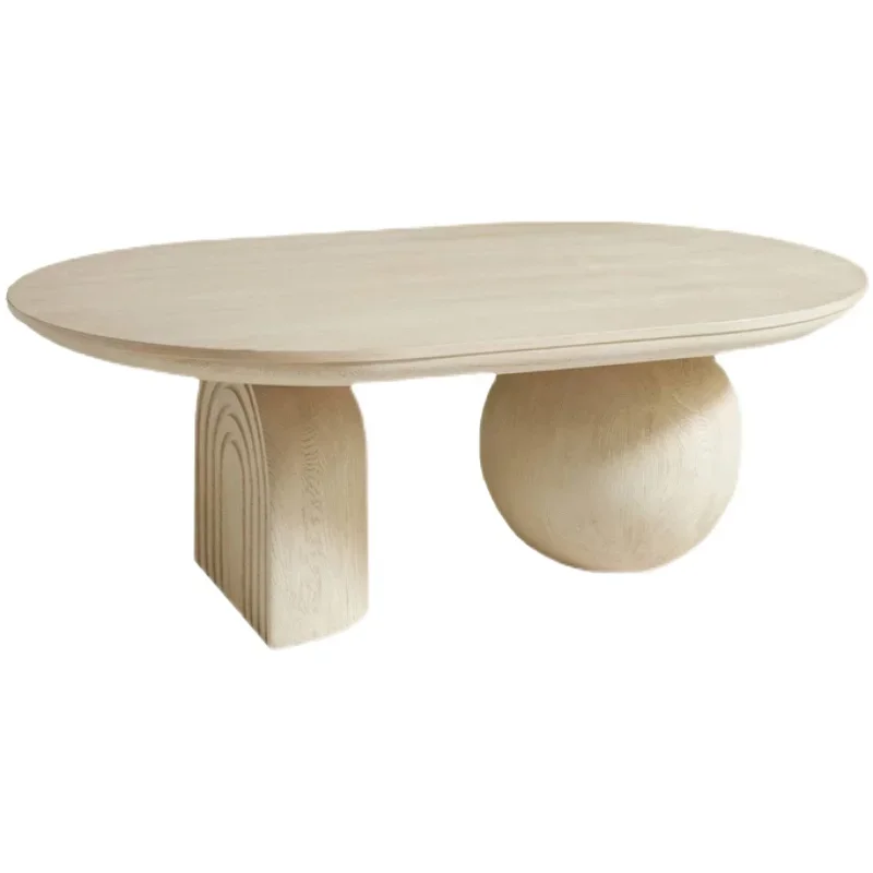 American rural small apartment old casual tea table ash wood solid wood coffee table negotiation table